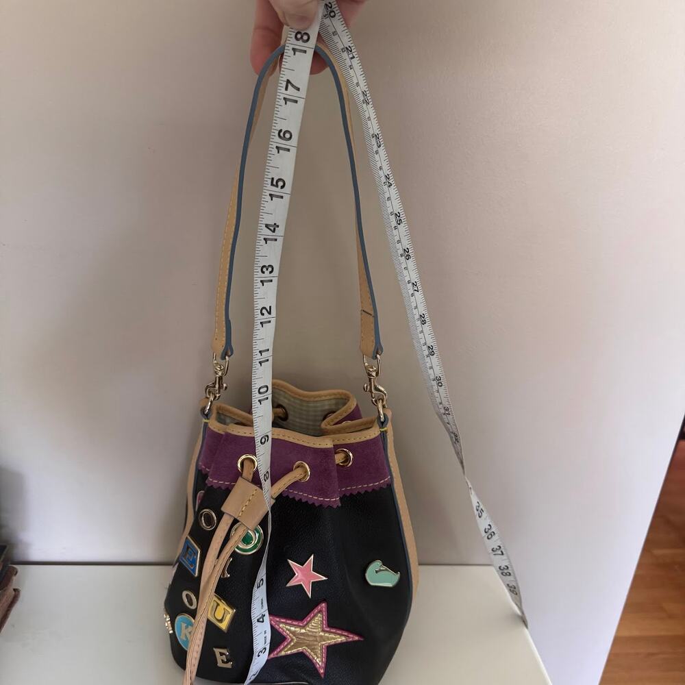 Dooney & Bourke Vintage #6 Drawstring Bucket Bag Lindsay Lohan Black Purse Y2K - Picture 14 of 14